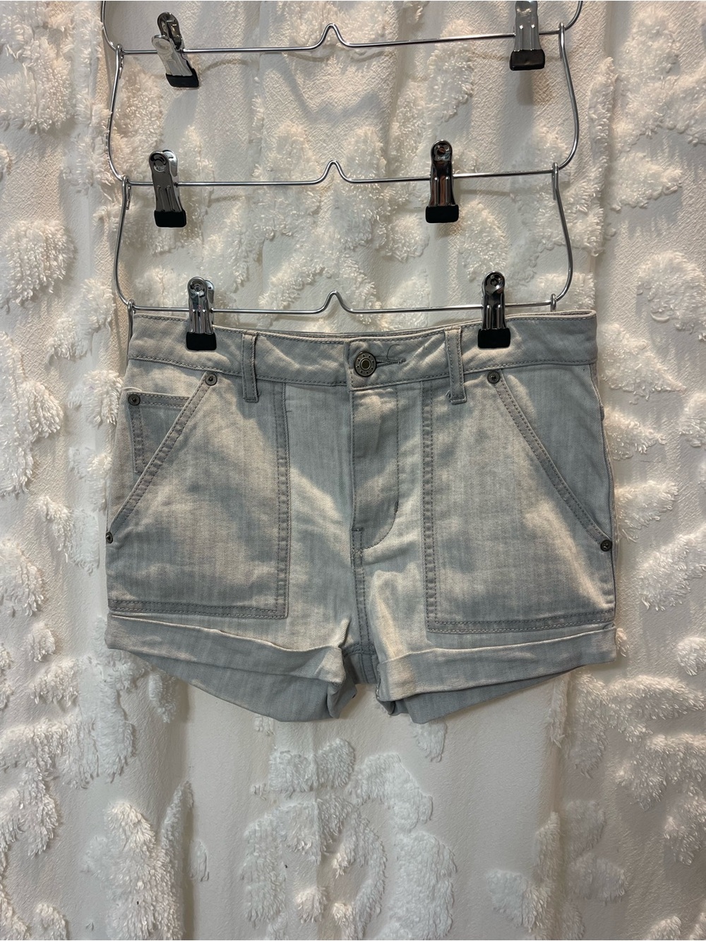 Free People light grey denim micro shorts
